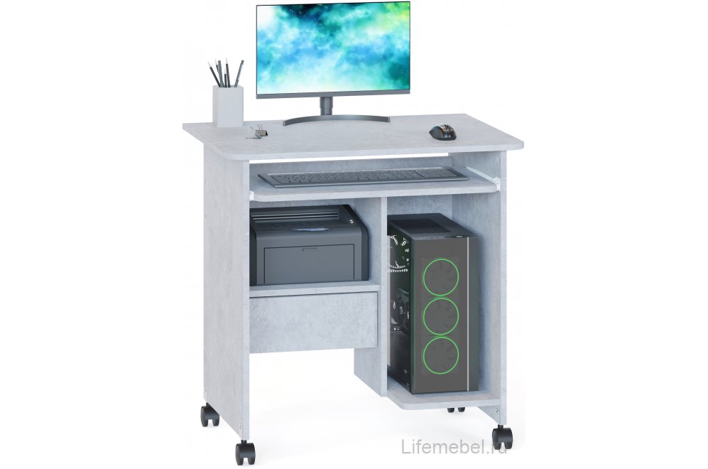 Стол компьютерный КСТ-10.1 бетон