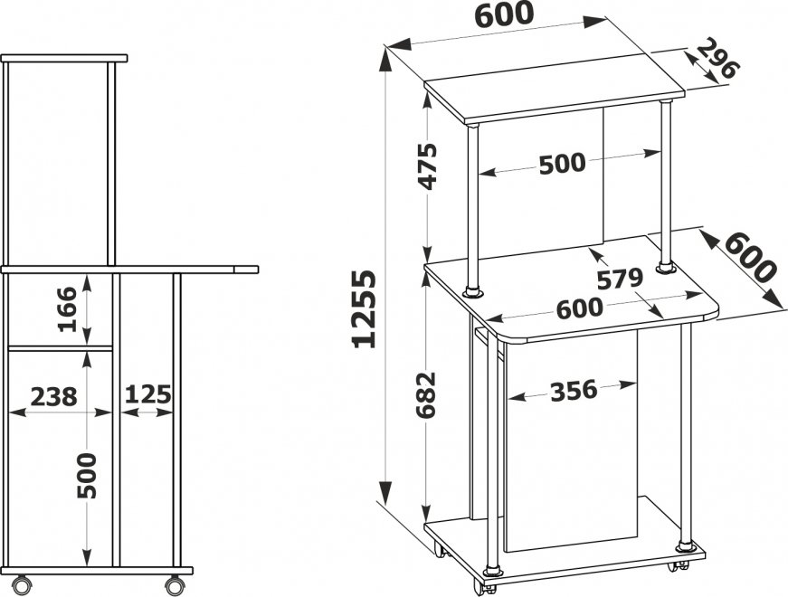 Стол компьютерный КСТ-12 бетон