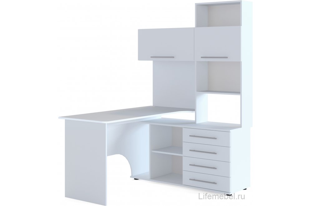 Стол компьютерный КСТ-14.1П правый белый