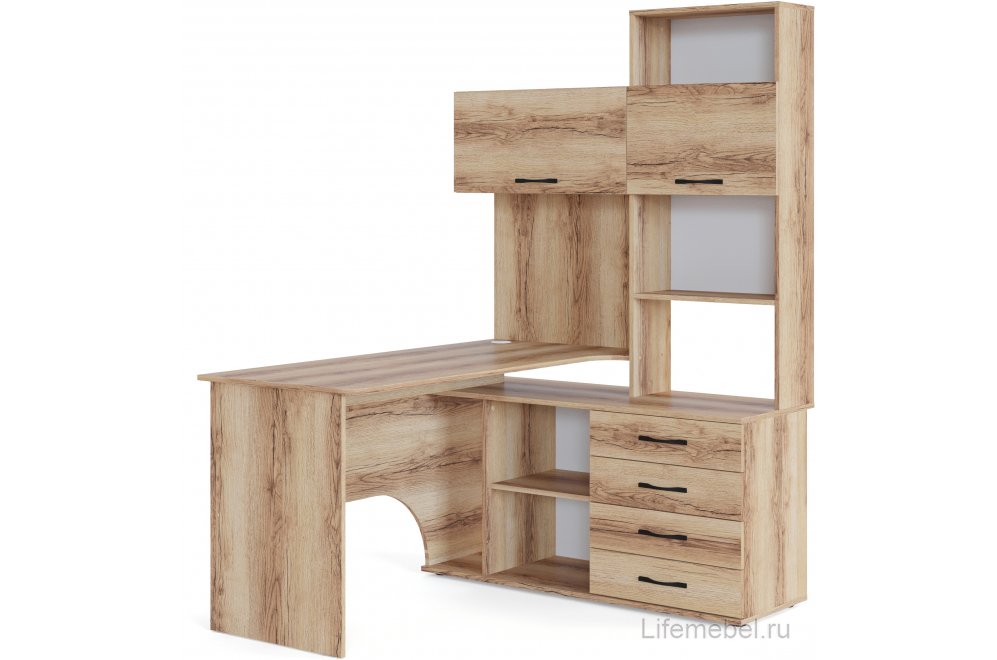 Стол компьютерный КСТ-14.1П правый дуб делано