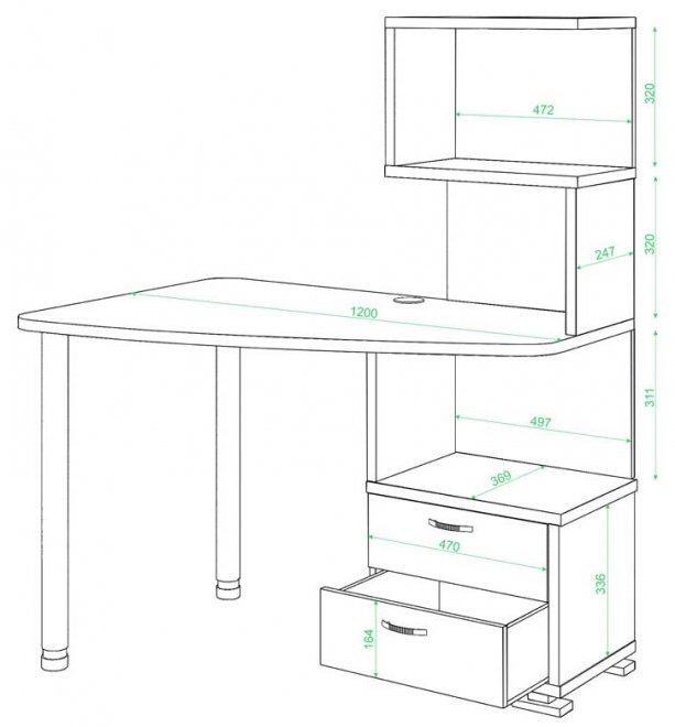 Стол компьютерный Белора-60 левый карамель / белый жемчуг
