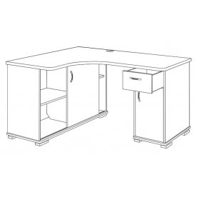 Стол компьютерный СР-160М левый карамель