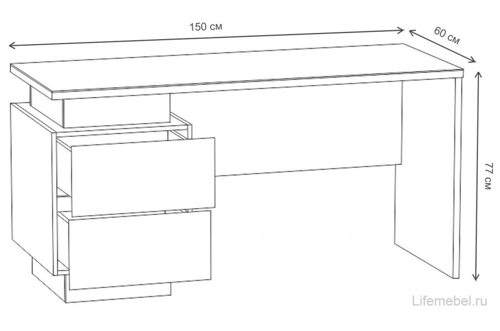 Стол письменный Кварт MD 768.01.01 черный