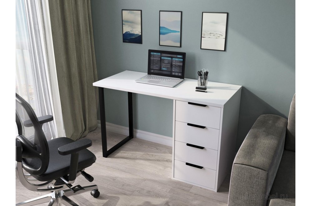 Стол С-400 белый структурный / меренга