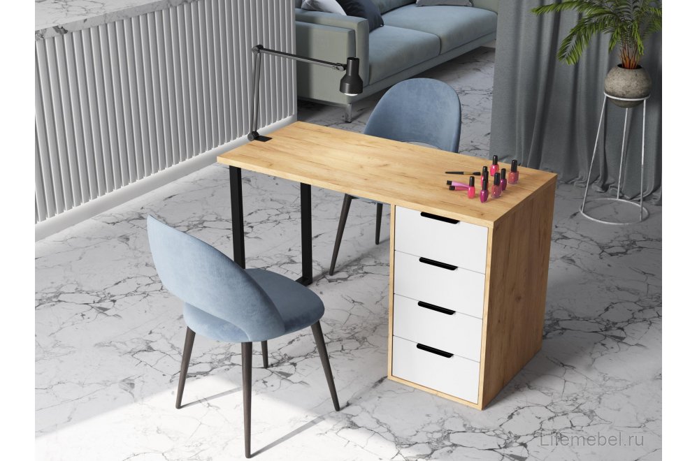 Стол С-400 дуб крафт золотой / меренга