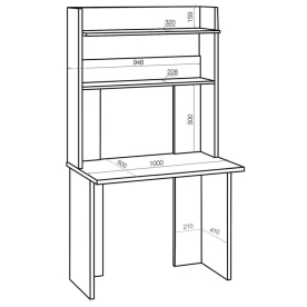 Письменный стол СКЛ-Прям100+НКЛХ-100 КБЕ