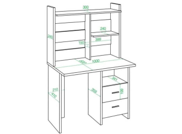 Письменный стол СКЛ-Прям100Р