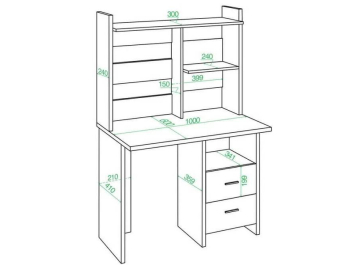 Письменный стол СКЛ-Прям100Р