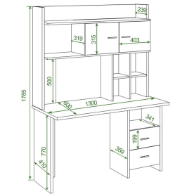 Письменный стол СКЛ-Прям130