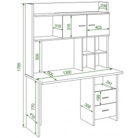 Письменный стол СКЛ-Прям130Р