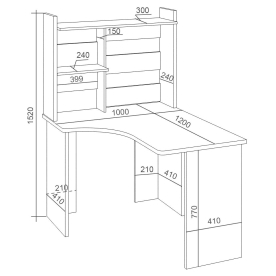 Письменный стол СКЛ-Угл120+НКЛ-100 КШ ПРАВ