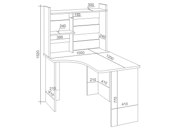 Письменный стол Беланта-Угл120+НКЛ-100 В ЛЕВ