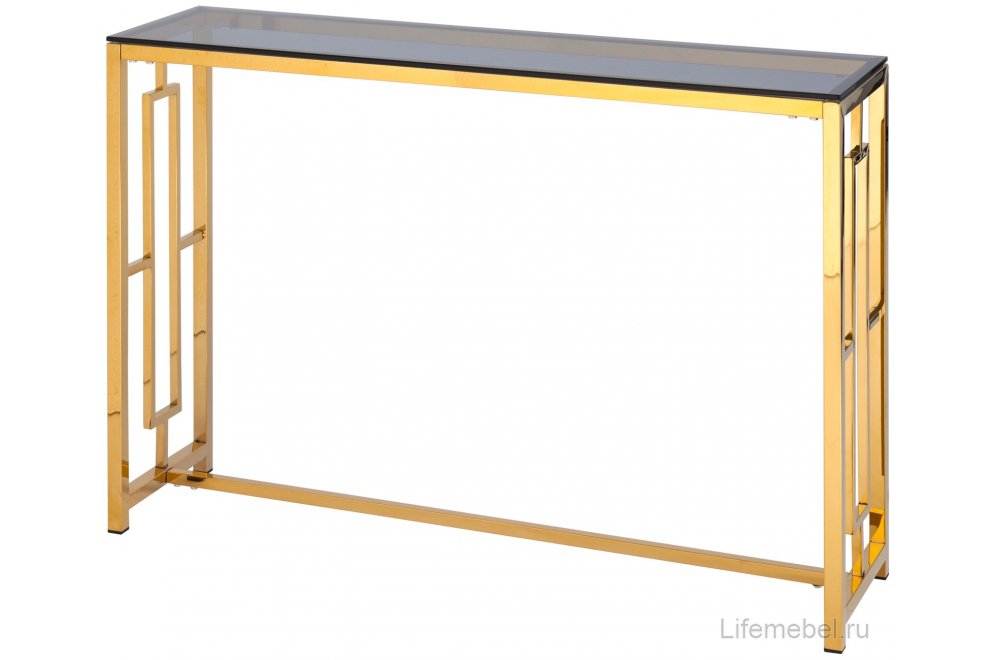 Консоль Детройт стекло smoke / сталь золото