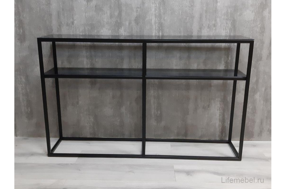 Консольный стол Akur Loft Carlsbad черный / тонированное стекло