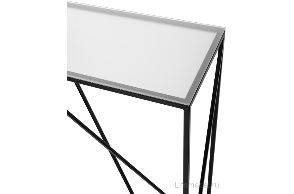 Консольный стол Akur Loft Cary черный / матовое стекло