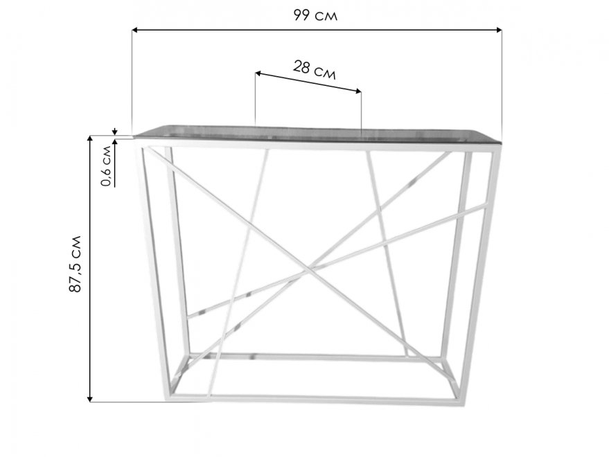 Консольный стол Akur Loft Paterson золото / прозрачное стекло