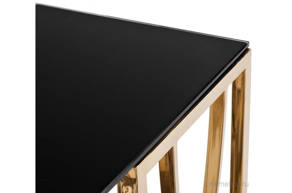 Консольный столик 13RXC3102-GOLD стекло черное / золото