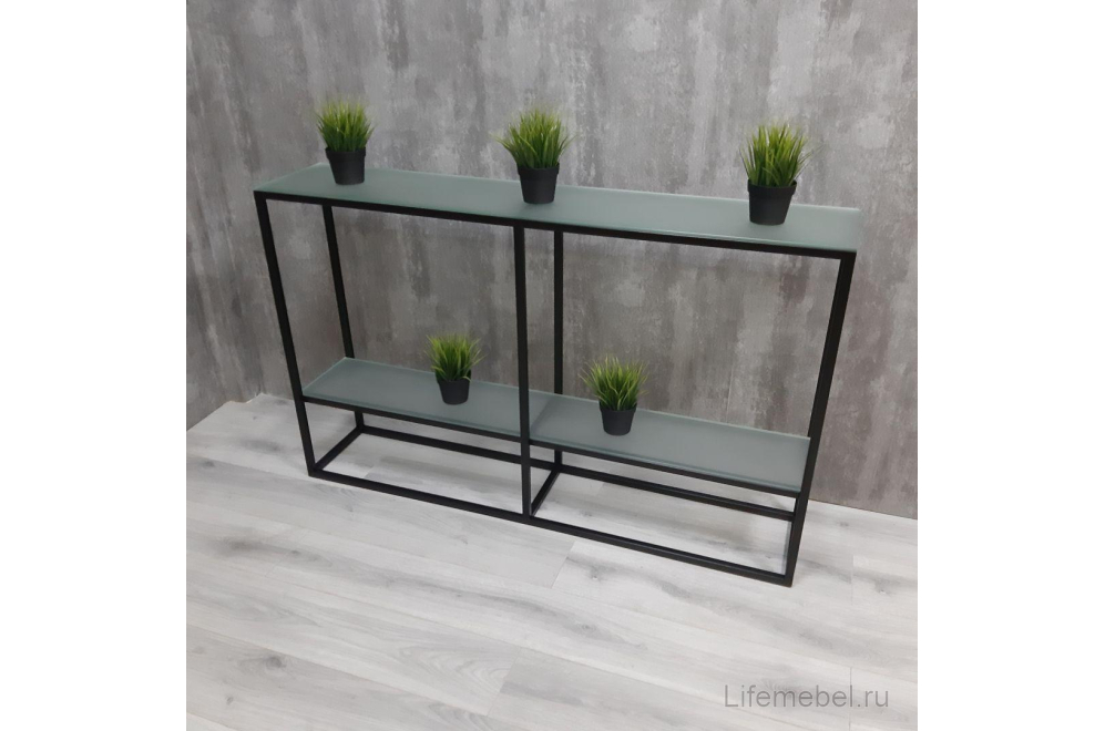 Консольный столик Akur Loft Chelsea черный / матовое стекло