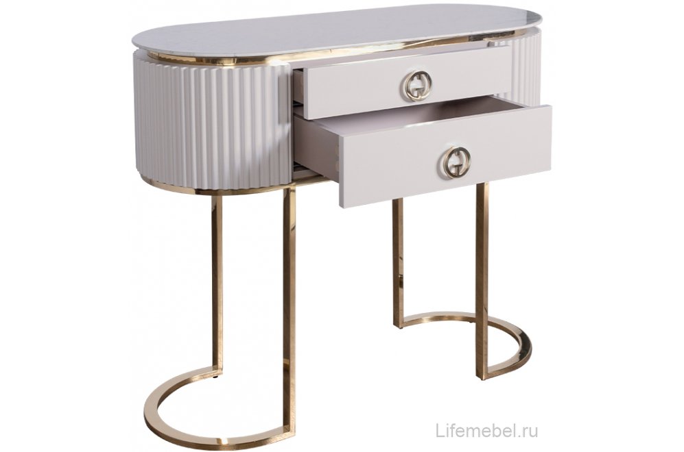 Консольный столик Лукиано бежевый / золото