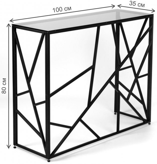 Консольный столик Zest прозрачный / хром