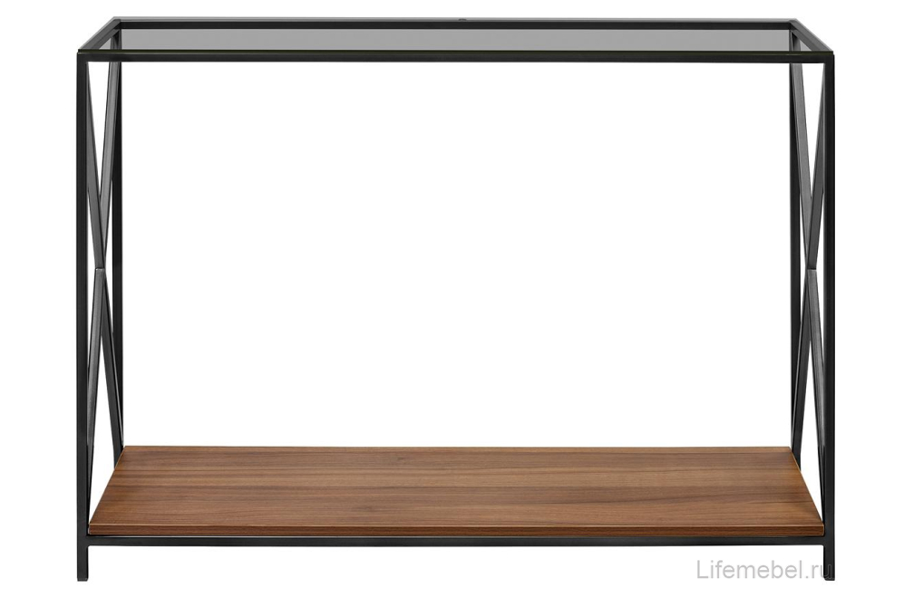 Консольный столик Garda орех / тонированное стекло / черный