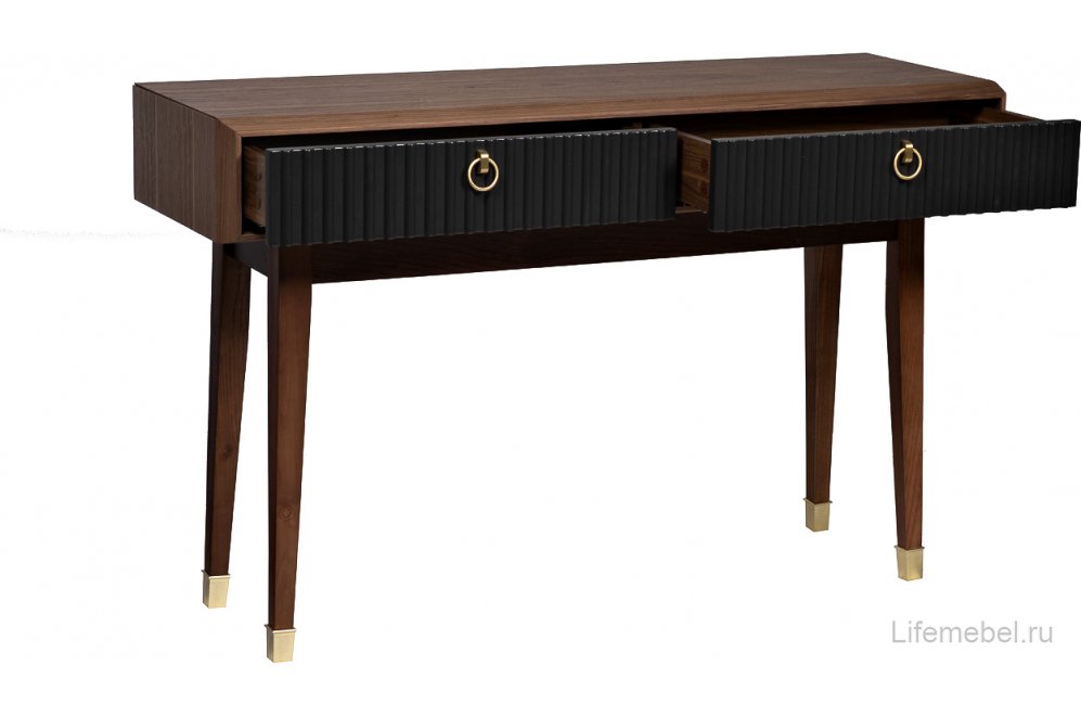 Консольный столик Тиа темный орех / черный