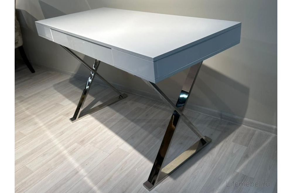 Консольный столик Рокки белый / серебро