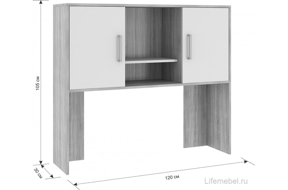 Письменный стол Лайт К4 белый / белый