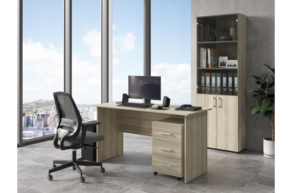 Письменный стол ОФ-111К блэквуд сатиновый