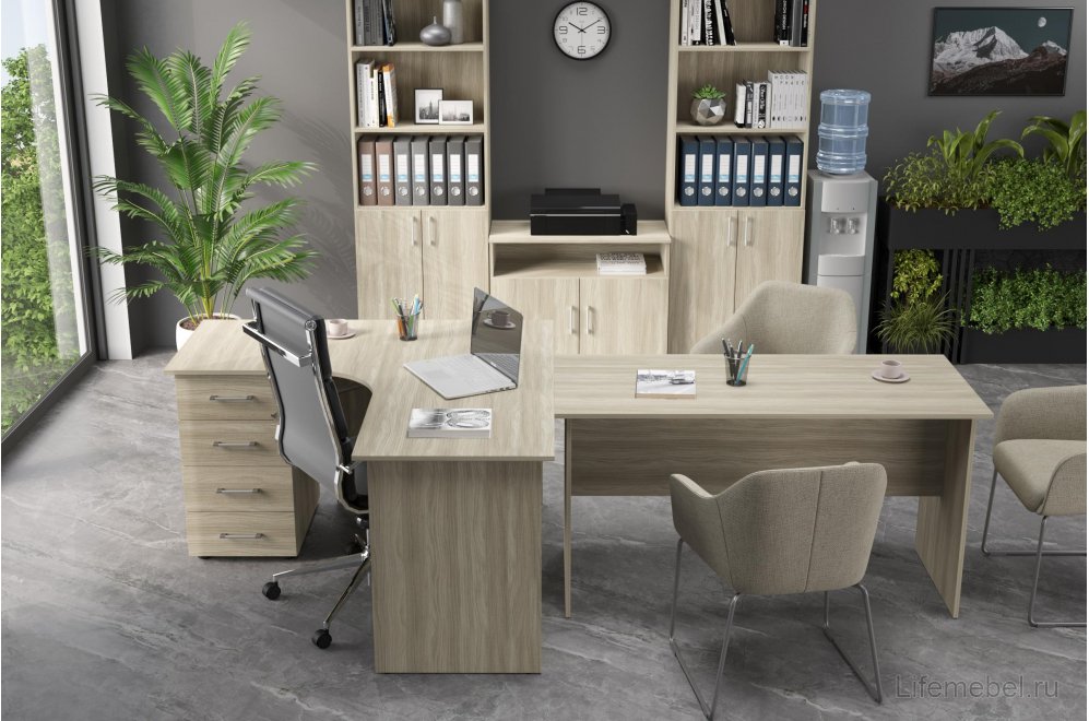 Письменный стол ОФ-111К блэквуд сатиновый