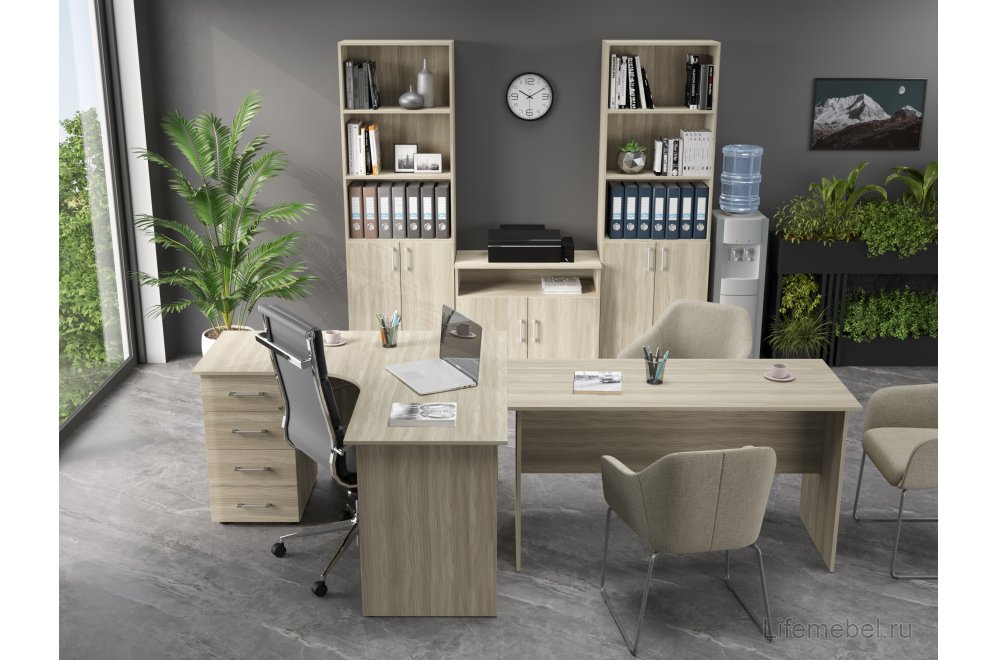 Письменный стол ОФ-113K блэквуд сатиновый