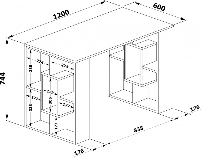 Письменный стол СПм-15 дуб сонома