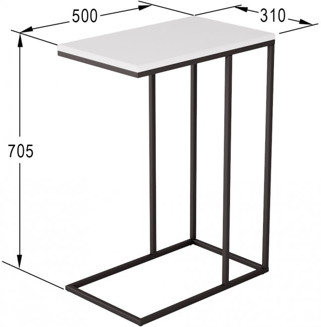 Приставной столик Агами белый