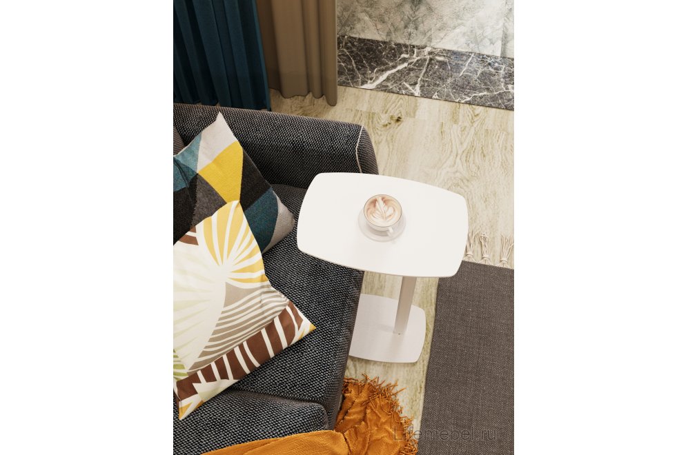 Приставной столик Дей белый / белый