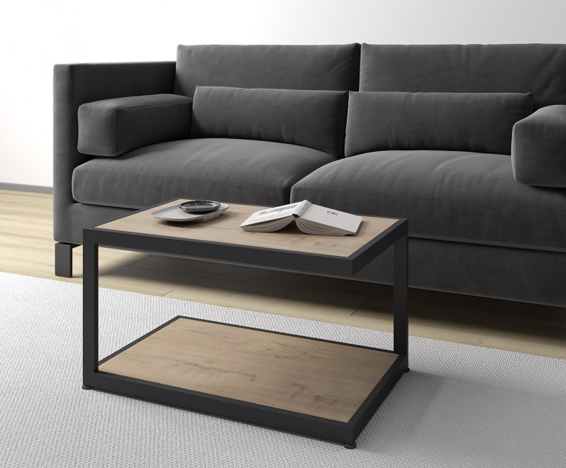 Стол журнальный MEET (500*500*450) белый/черный