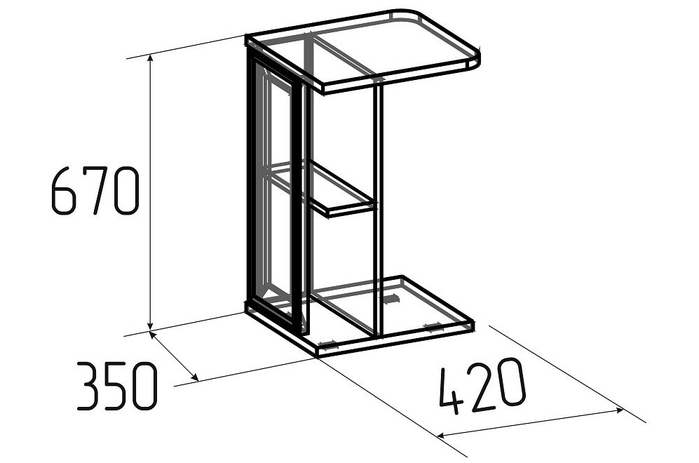 Приставной столик Аурелио 17 антрацит