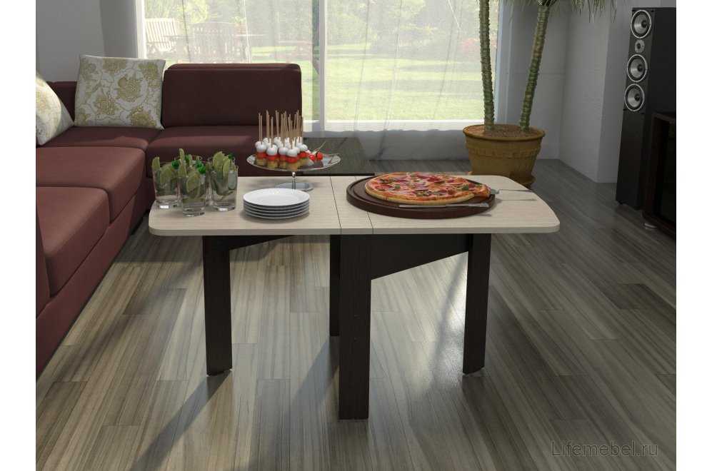 Стол-книжка СтК6 венге / дуб молочный высота 54 см