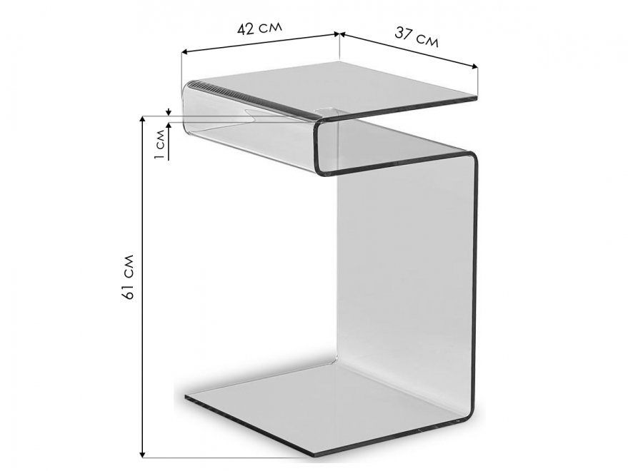 Стол журнальный F-C601 прозрачный