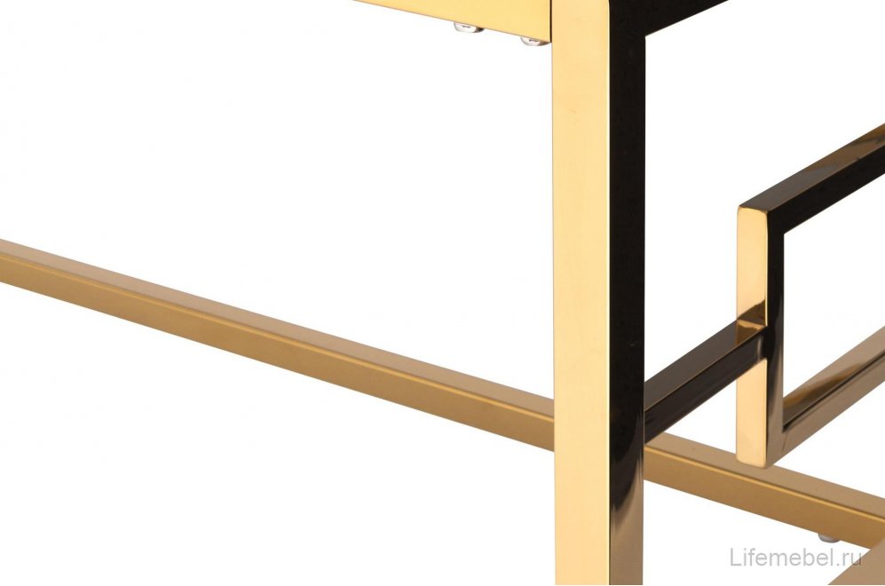 Журнальный стол Детройт 120 стекло smoke / сталь золото