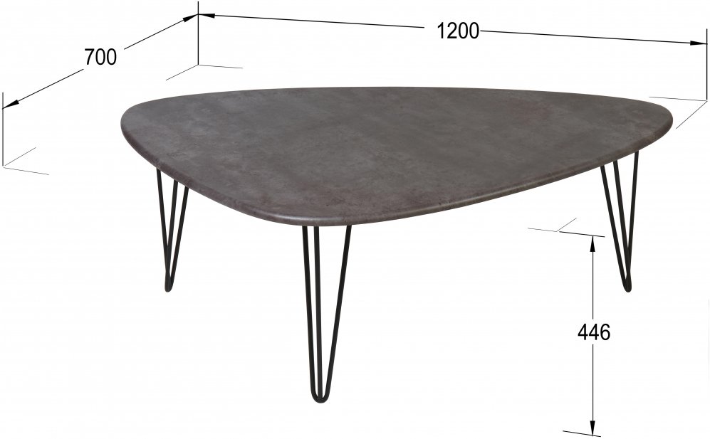 Журнальный стол Престон серый бетон