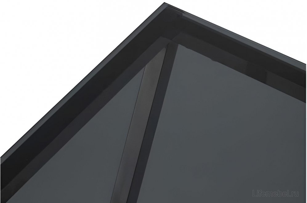 Журнальный стол Президиум стекло smoke / сталь темный хром