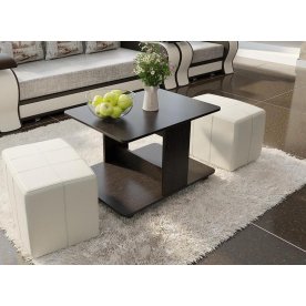 Журнальный стол с пуфиками Капри венге цаво / светлый кожзам