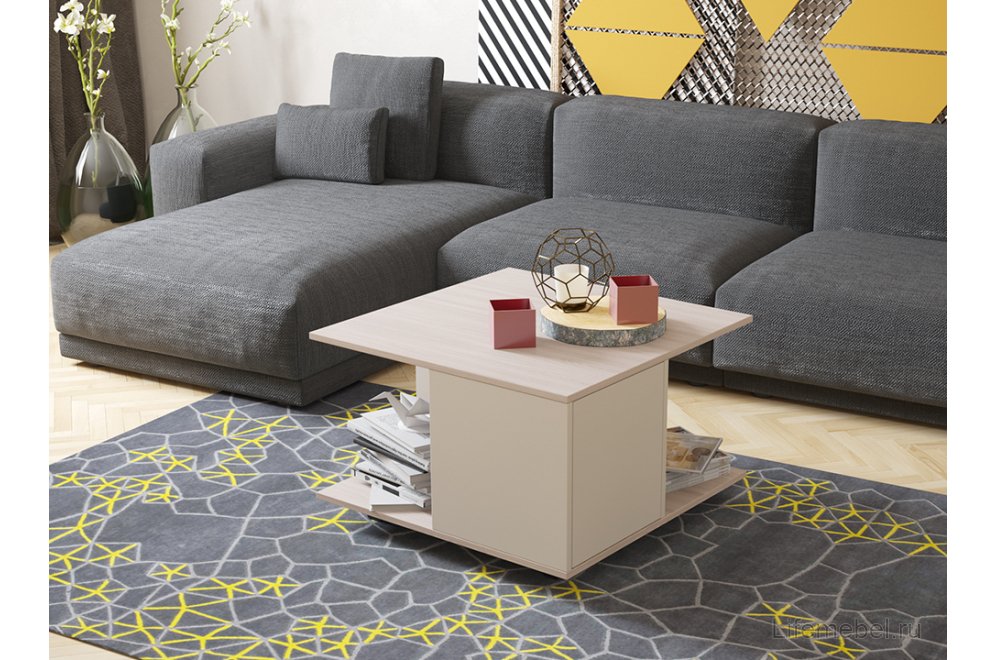 Журнальный стол тип 11 ясень шимо / фон бежевый