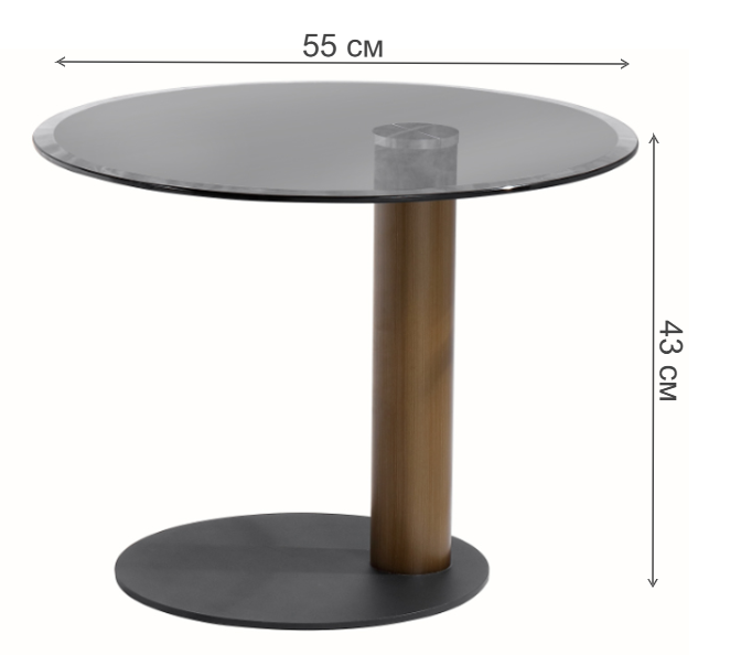 Журнальный столик 76AR-24200 темное стекло