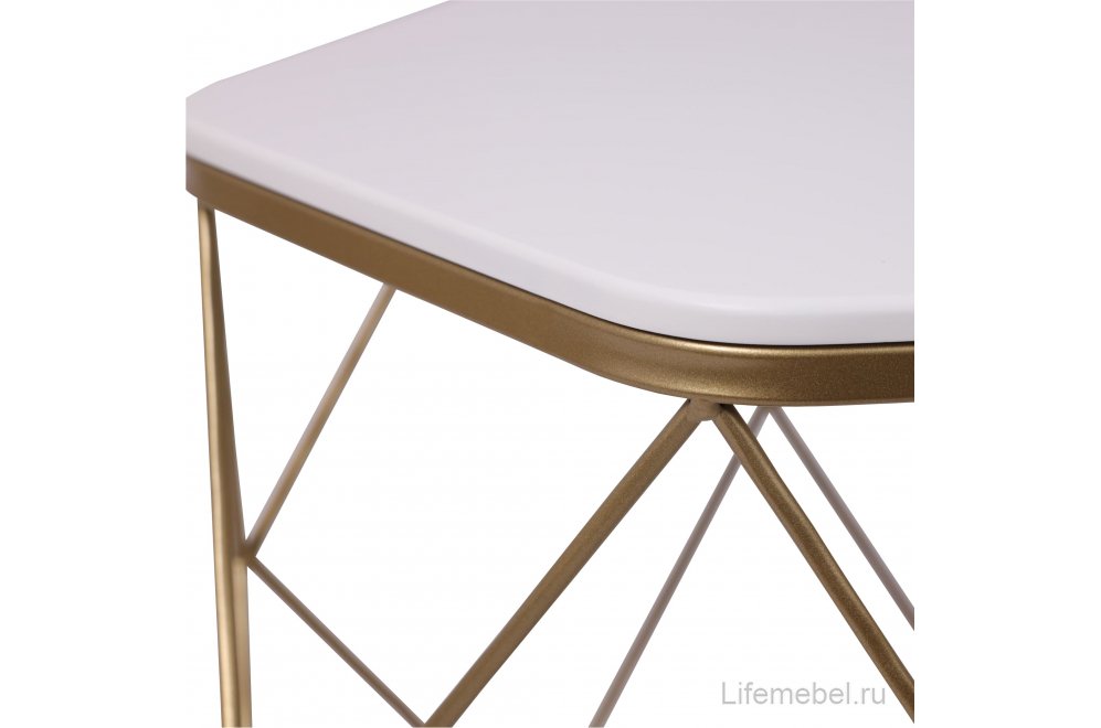Журнальный столик Арена белый / золотой