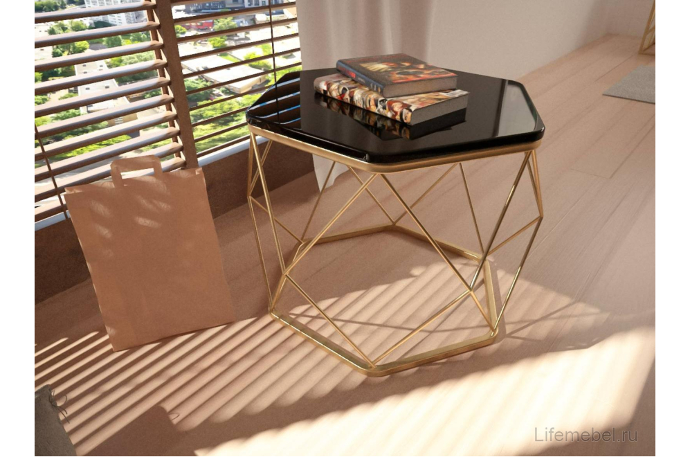 Журнальный столик Арена черный / золотой