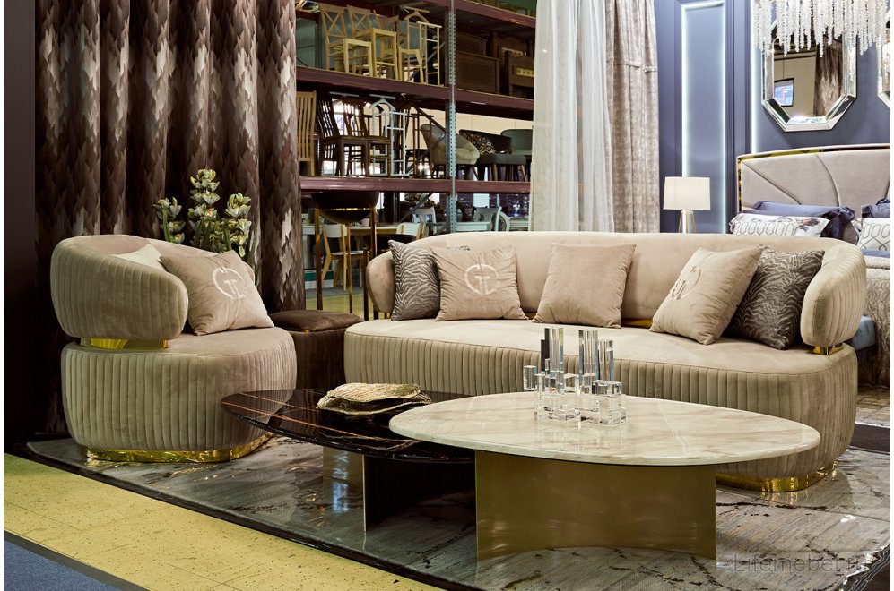 Журнальный столик Брайс светло-серый / черный