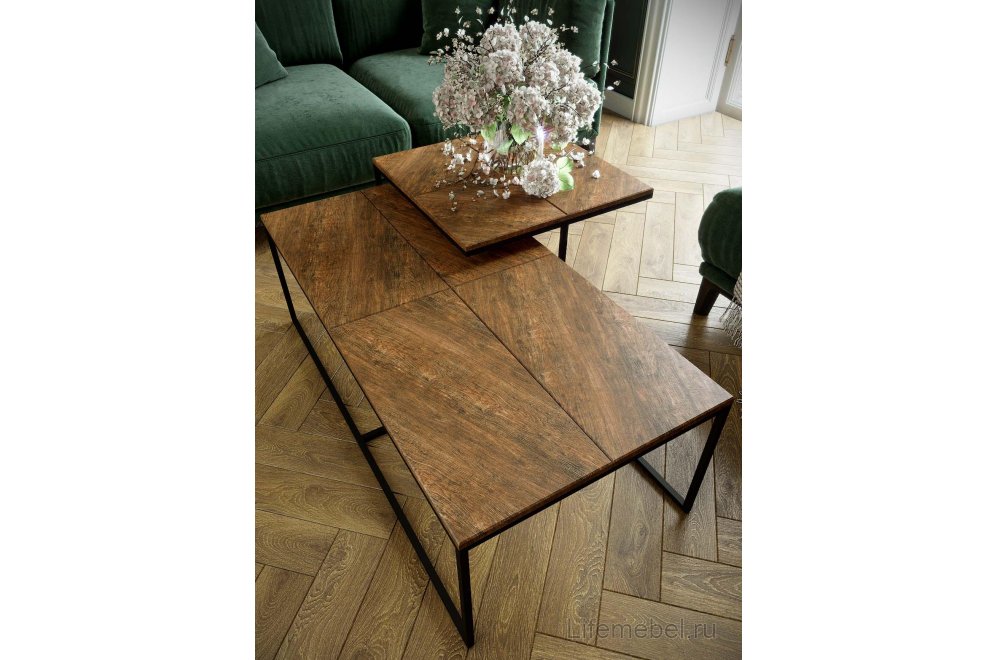 Журнальный столик Эклектик квадро дуб американский