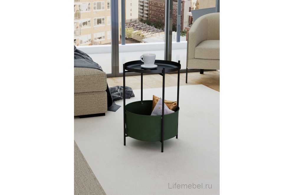 Журнальный столик Элдей хаки / черный