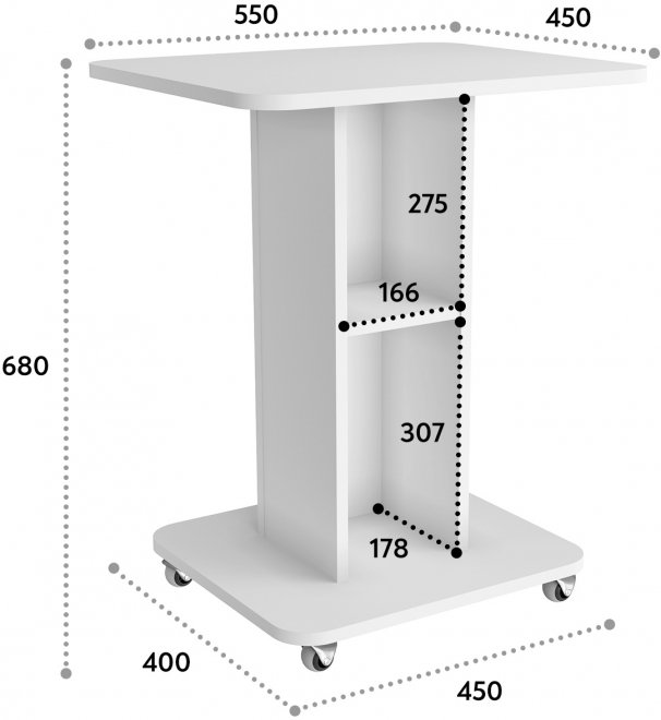 Журнальный столик К-31 белый структурный